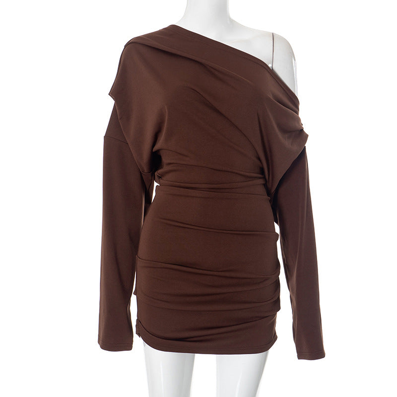 Haut à manches longues pour femme Berg-Feldt, coupe drapée asymétrique