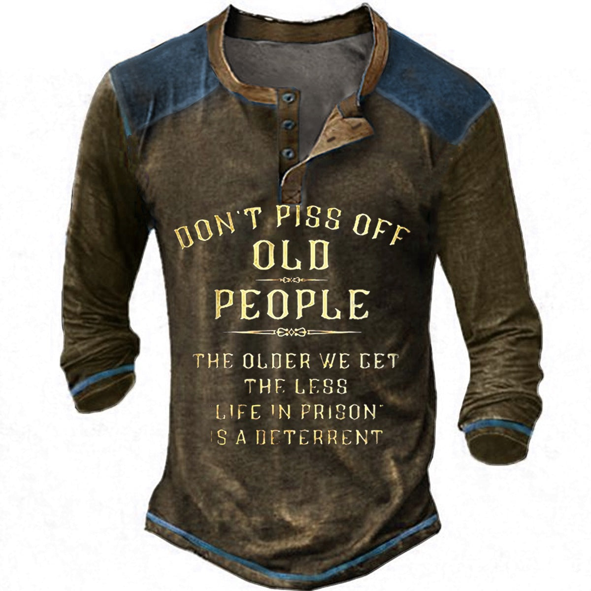 T-shirt décontracté à manches longues pour homme avec impression originale Berg-Feldt