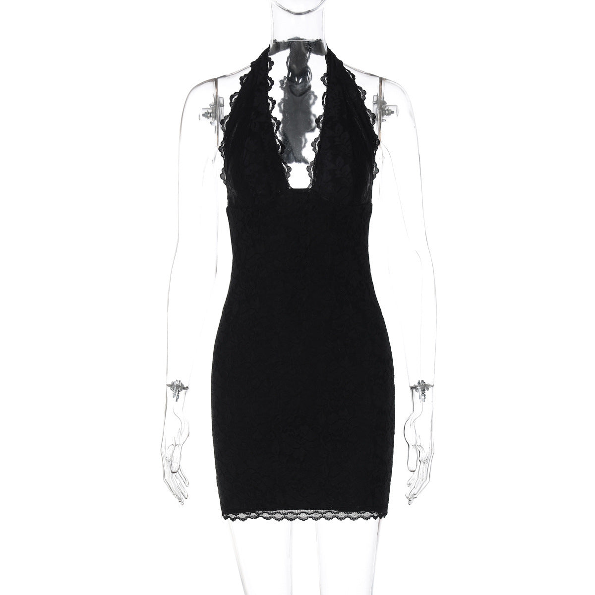 Elegantes Damen Minikleid mit tiefem V-Ausschnitt und Rüschen von berg-feldt