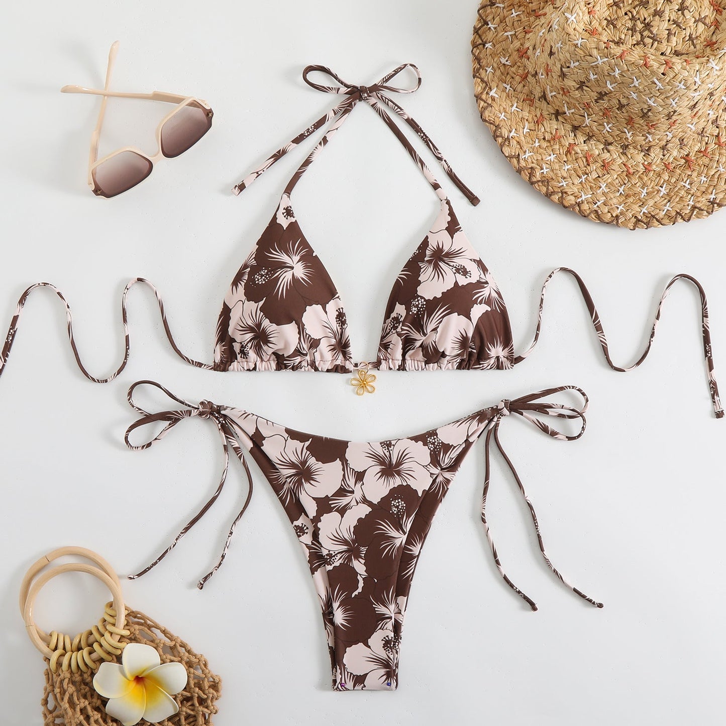 Haut de bikini triangle fleuri Berg-Feldt pour femme (1750839272)
