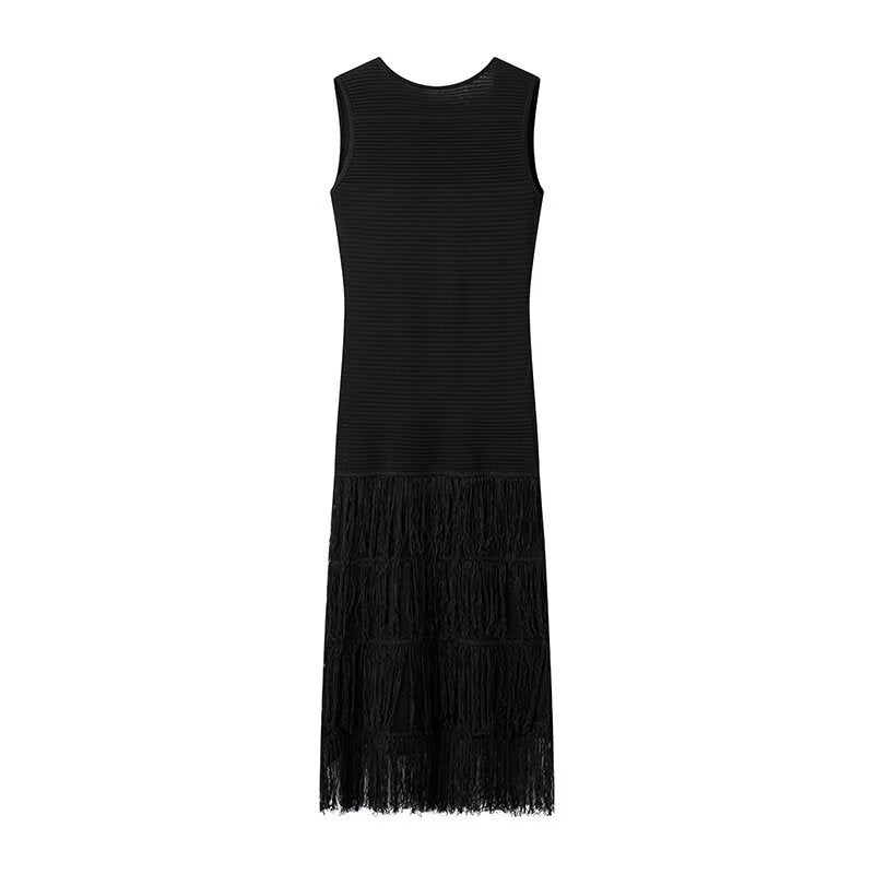 Robe longue en maille à franges Berg-Feldt pour femme