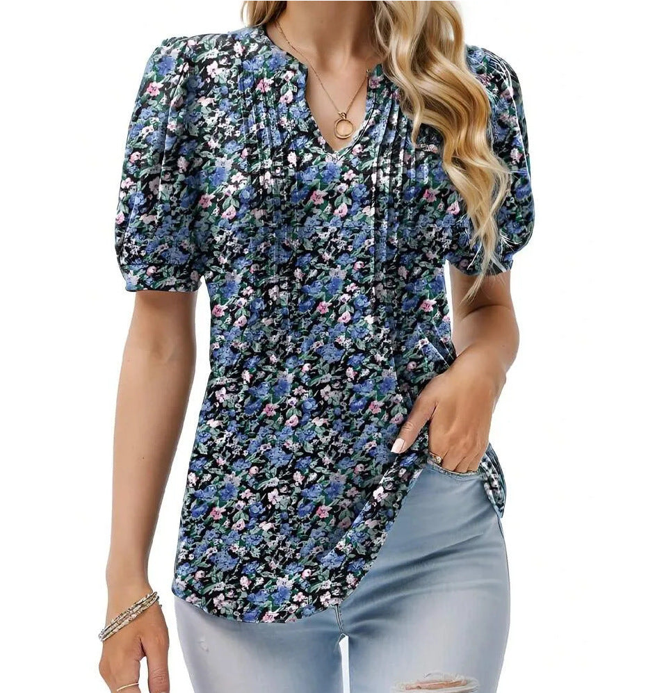 Robe-chemise à volants et imprimé floral de berg-feldt