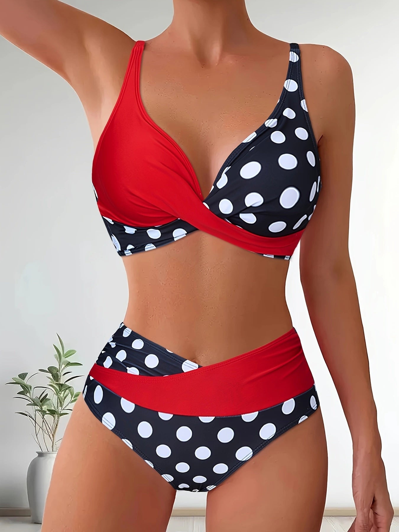 Ensemble bikini femme deux pièces, taille haute, modèle cache-cœur, berg-feldt