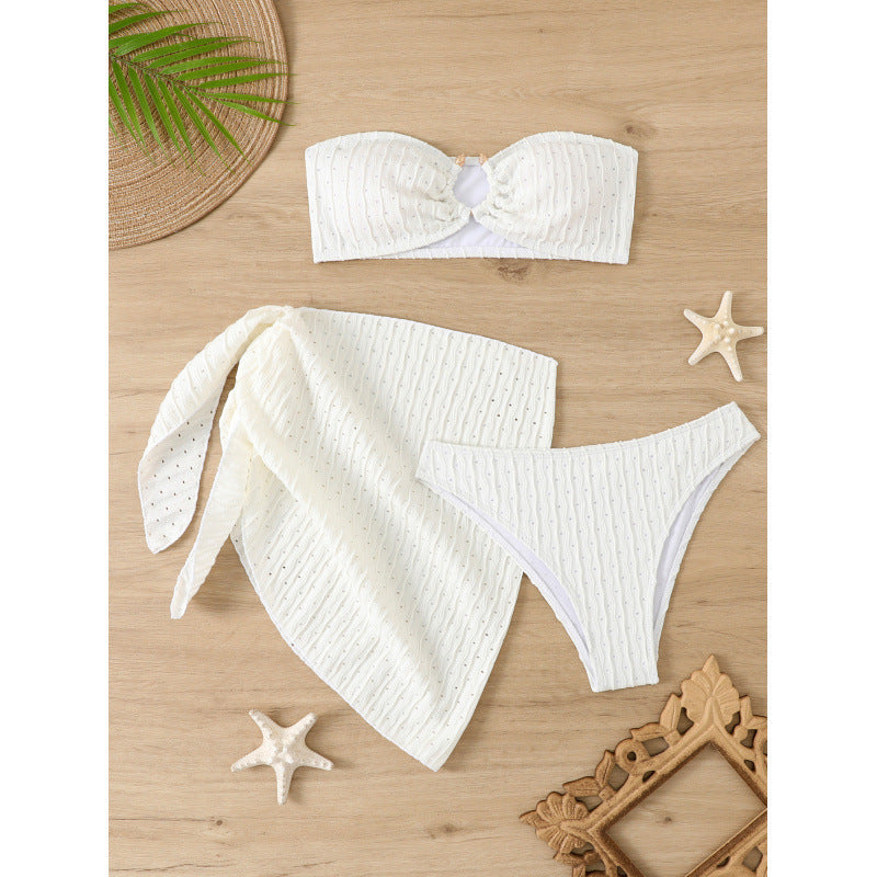 Maillot de bain deux pièces élégant pour femme avec jupe portefeuille et fronces par berg-feldt