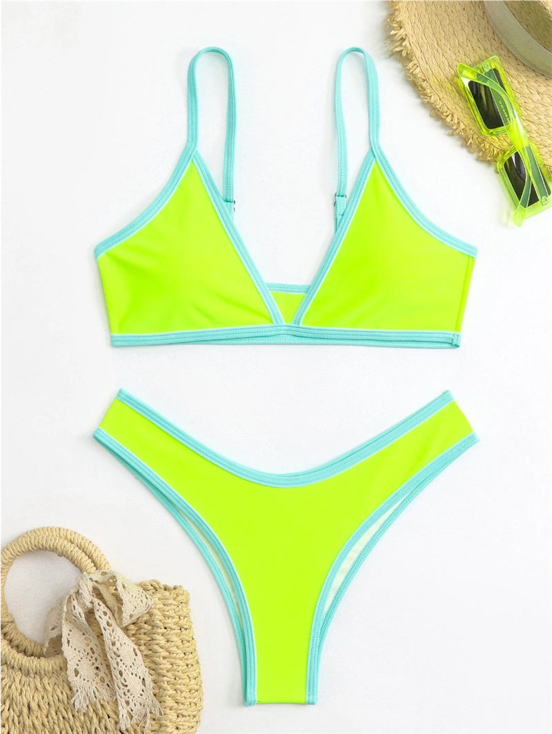 Berg-Feldt Ensemble Bikini Triangle pour Femme avec Détails Contrastés