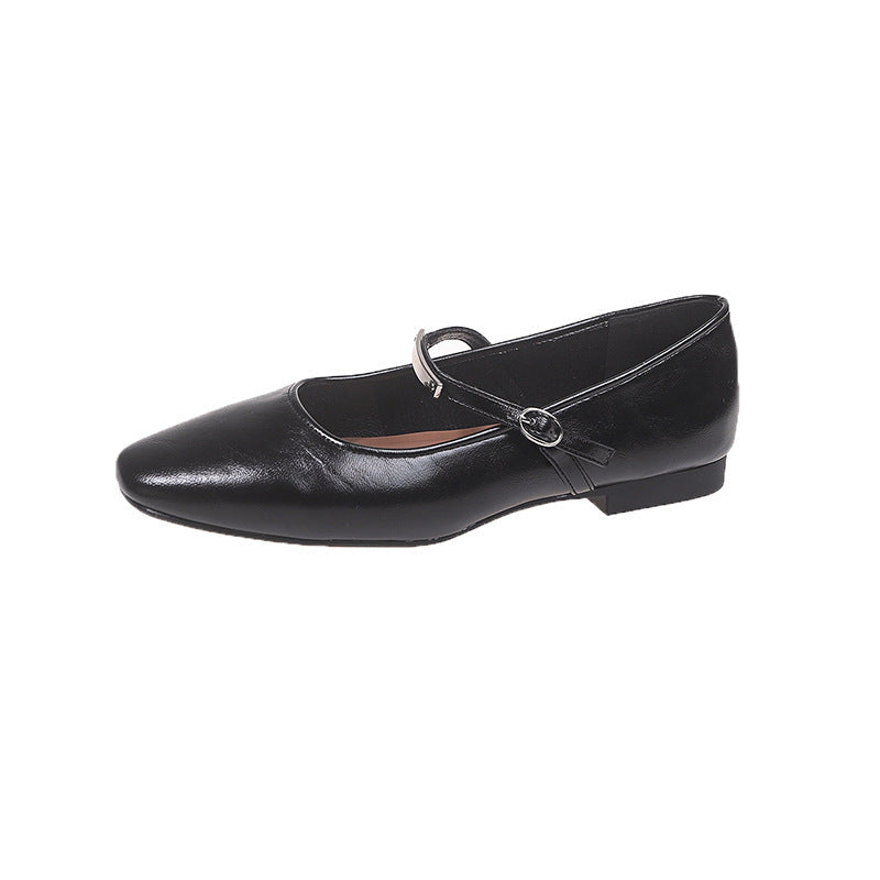 Elegante Damen-Ballerinas mit quadratischer Spitze und verstellbarem Riemchen von berg-feldt