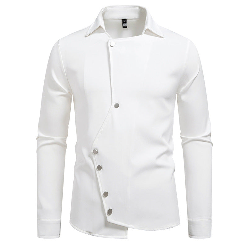 Chemise innovante à manches longues pour hommes avec fermeture boutonnée asymétrique Berg-Feldt