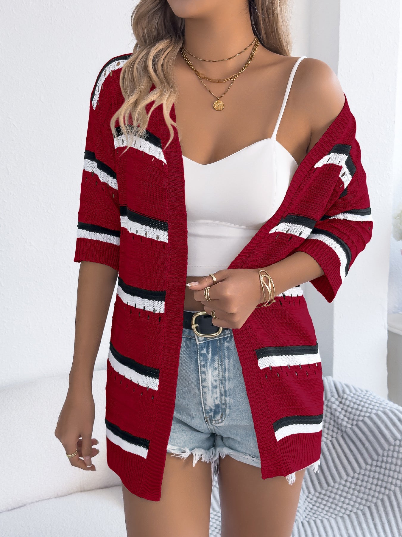 Cardigan à motif ajouré tendance pour femme de berg-feldt