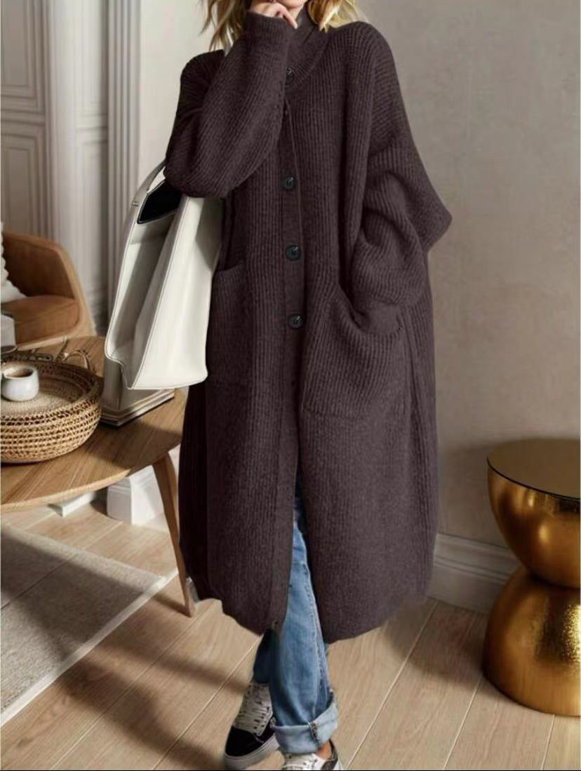 Damen cardigan tricoté à la mode avec de grandes poches et bouton détail Berg-Feldt