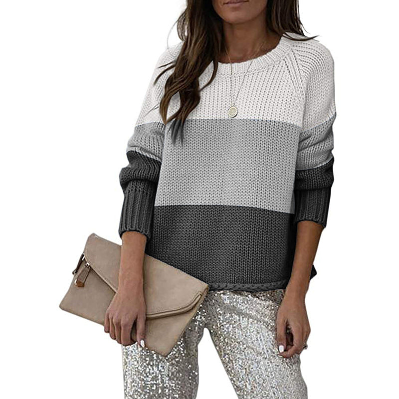 Berg-Feldt | Pull en tricot bicolore à motifs géométriques, acrylique, décontracté et confortable
