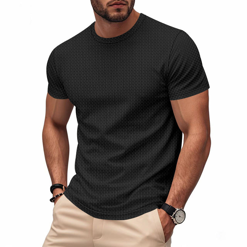 Herren Kurzarm T-Shirt mit strukturiertem Design und atmungsaktiver Baumwolle Berg-Feldt