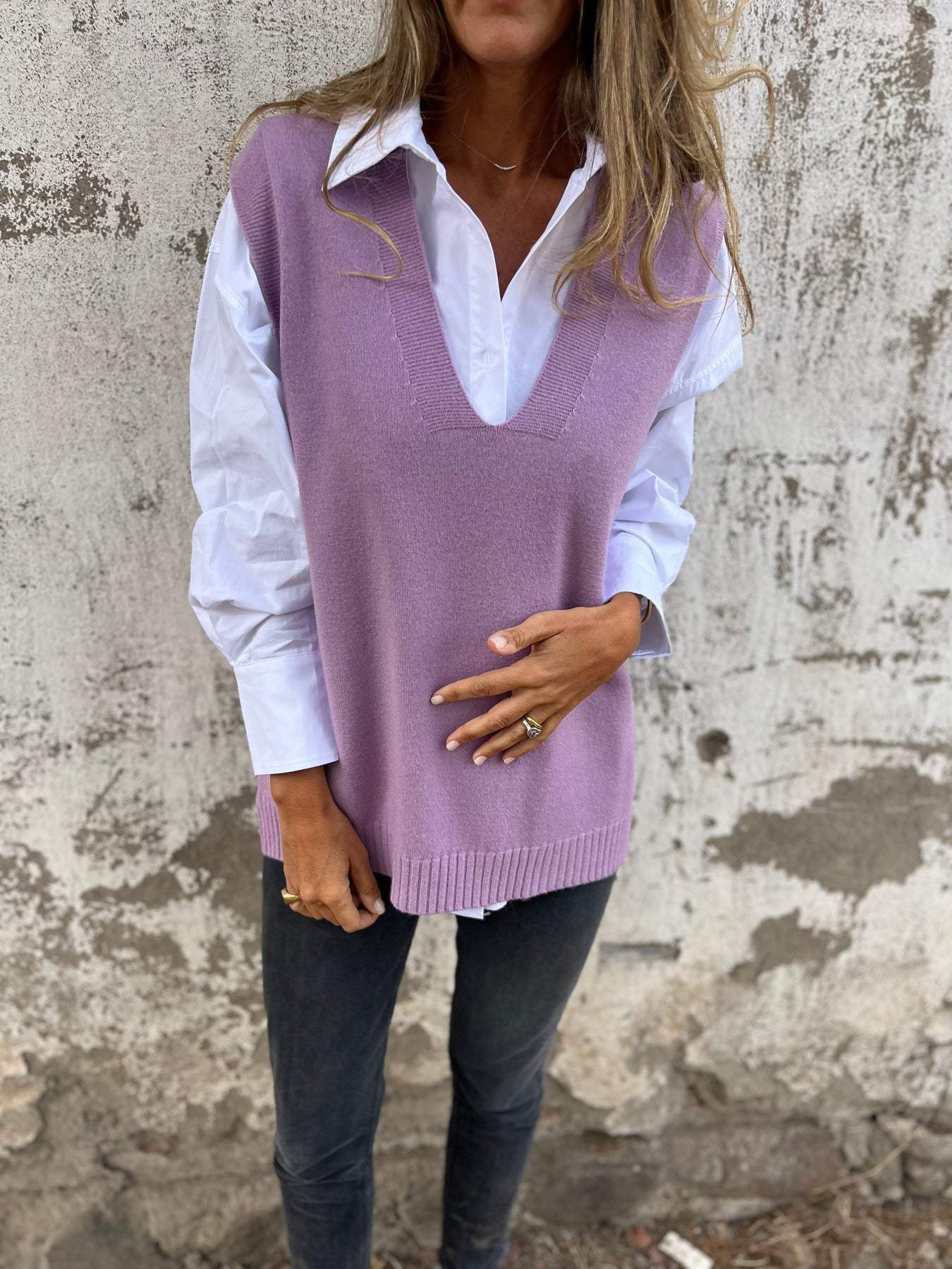 Damen pull en maille de qualité à col en V Berg-Feldt