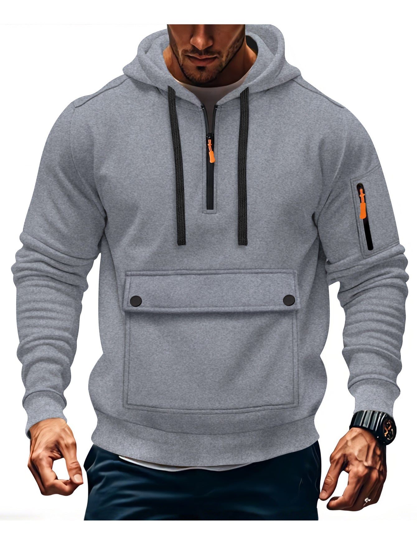 Herren lässige Kapuzenpullover mit praktischen Taschen Berg-Feldt