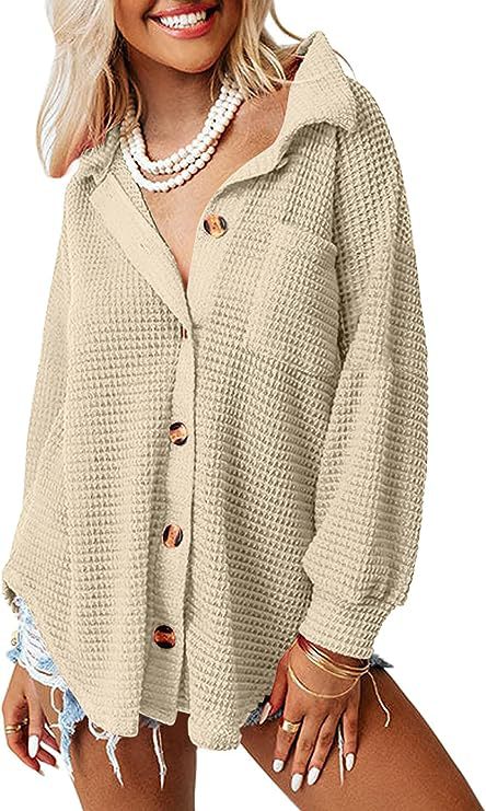 Chemise-veste gaufrée décontractée boutonnée pour femme, coloris Berg-Feldt