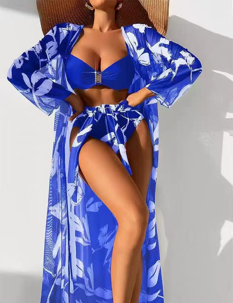Ensemble peignoir et maillot de bain Berg-Feldt pour femmes à motif floral