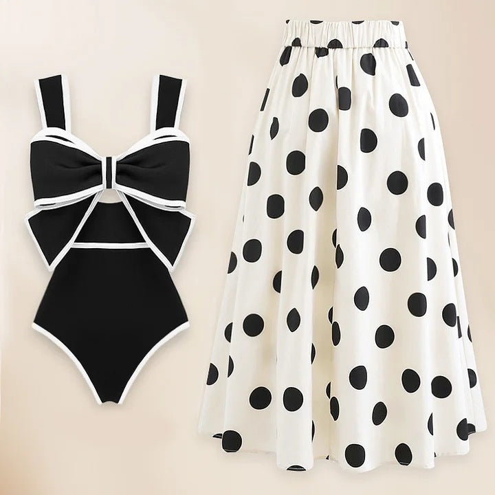 Ensemble de maillots de bain Berg-Feldt pour femme : jupe portefeuille et volants