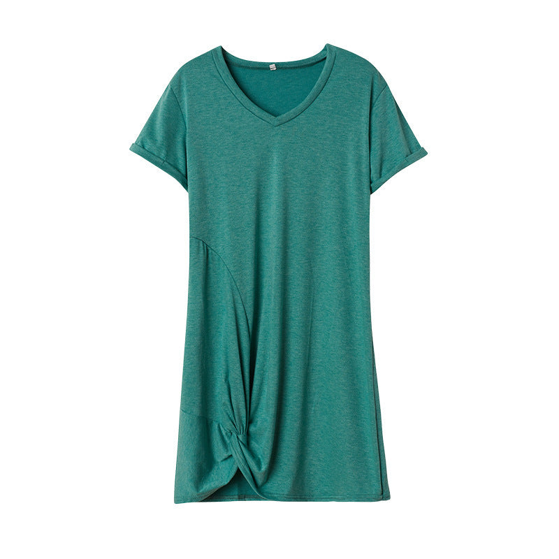 Berg-Feldt Robe Femme, décontractée, col en V, nouée devant