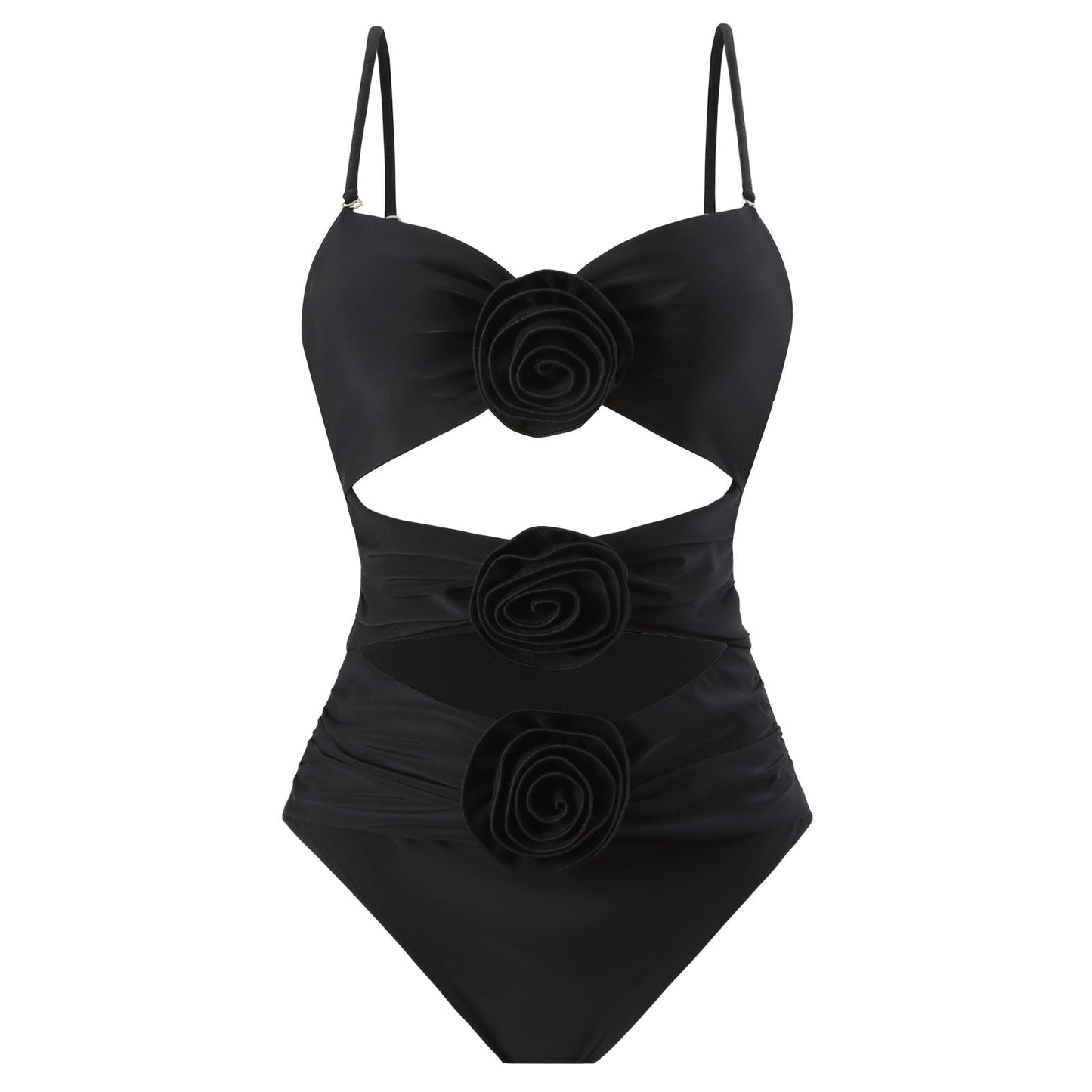 Maillot de bain femme Berg-Feldt avec fronces florales et décolleté séduisant