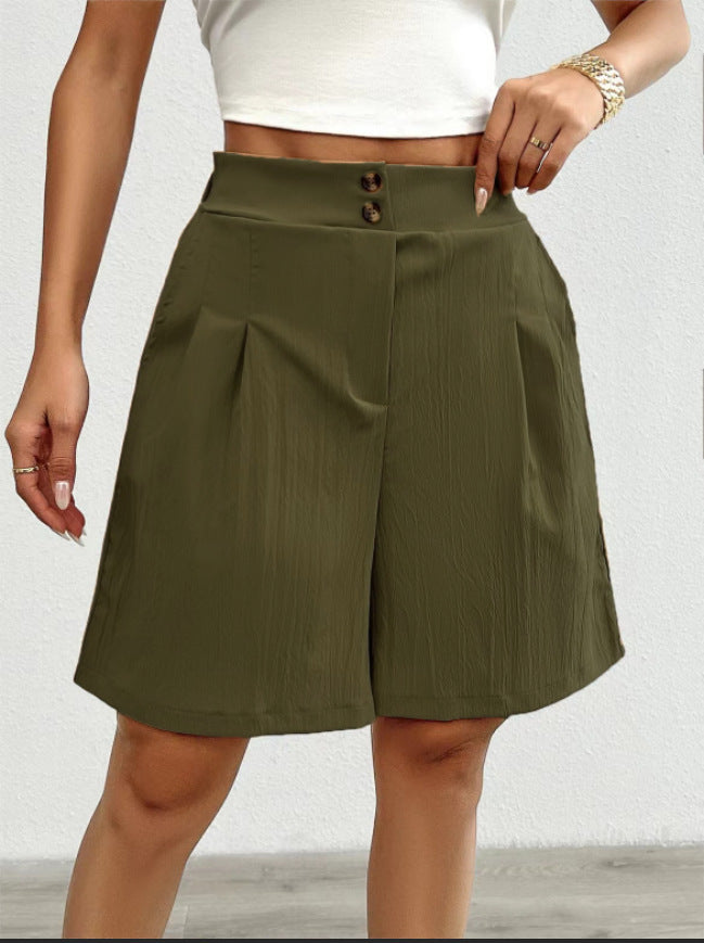 Shorts femme Berg-Feldt : Haute qualité, décontracté, taille haute, boutons décoratifs