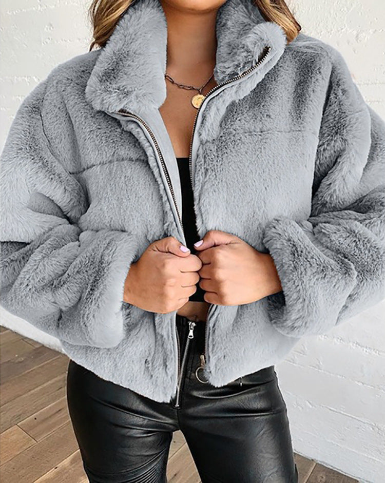Veste tendance douillette à col montant pour femme Berg-Feldt