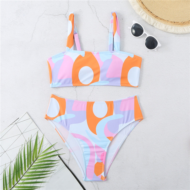 Ensemble de bikini taille haute imprimé pour femme, marque Berg-Feld