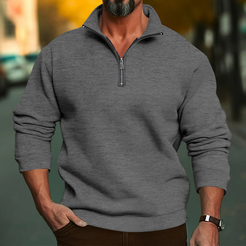 Sweat-shirt homme en molleton mi-zippé Berg-Feldt