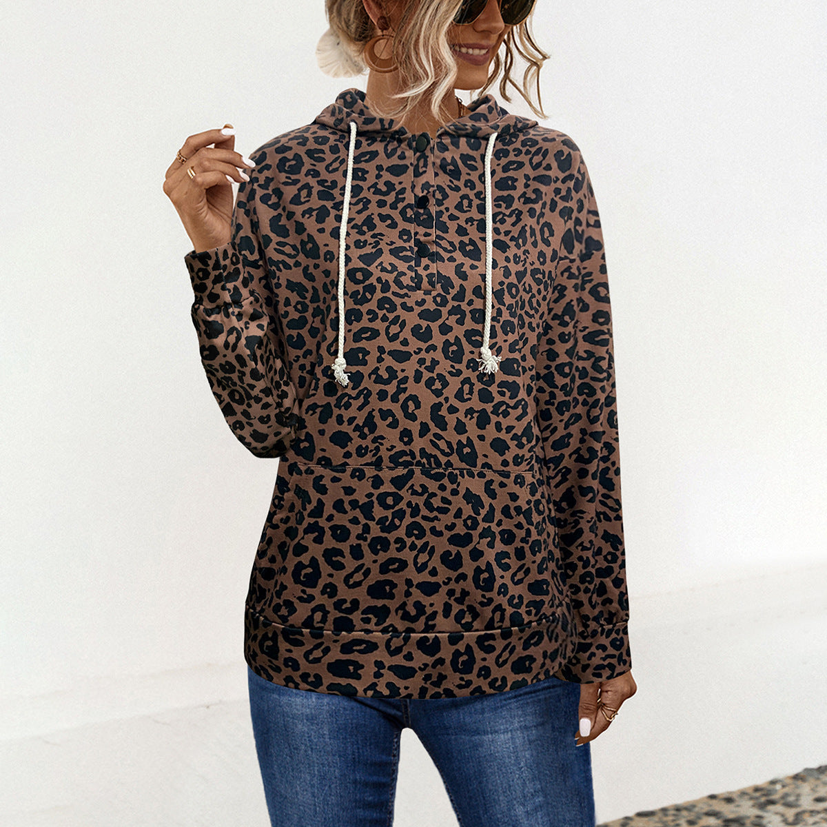 Damen-Kapuzenpullover avec motif animal exclusif et coupe confortable Berg-Feldt