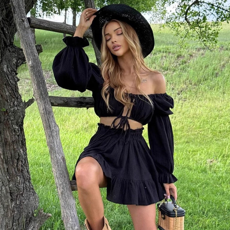 Robe fluide pour femme avec manches bouffantes et corsage froncé de berg-feldt