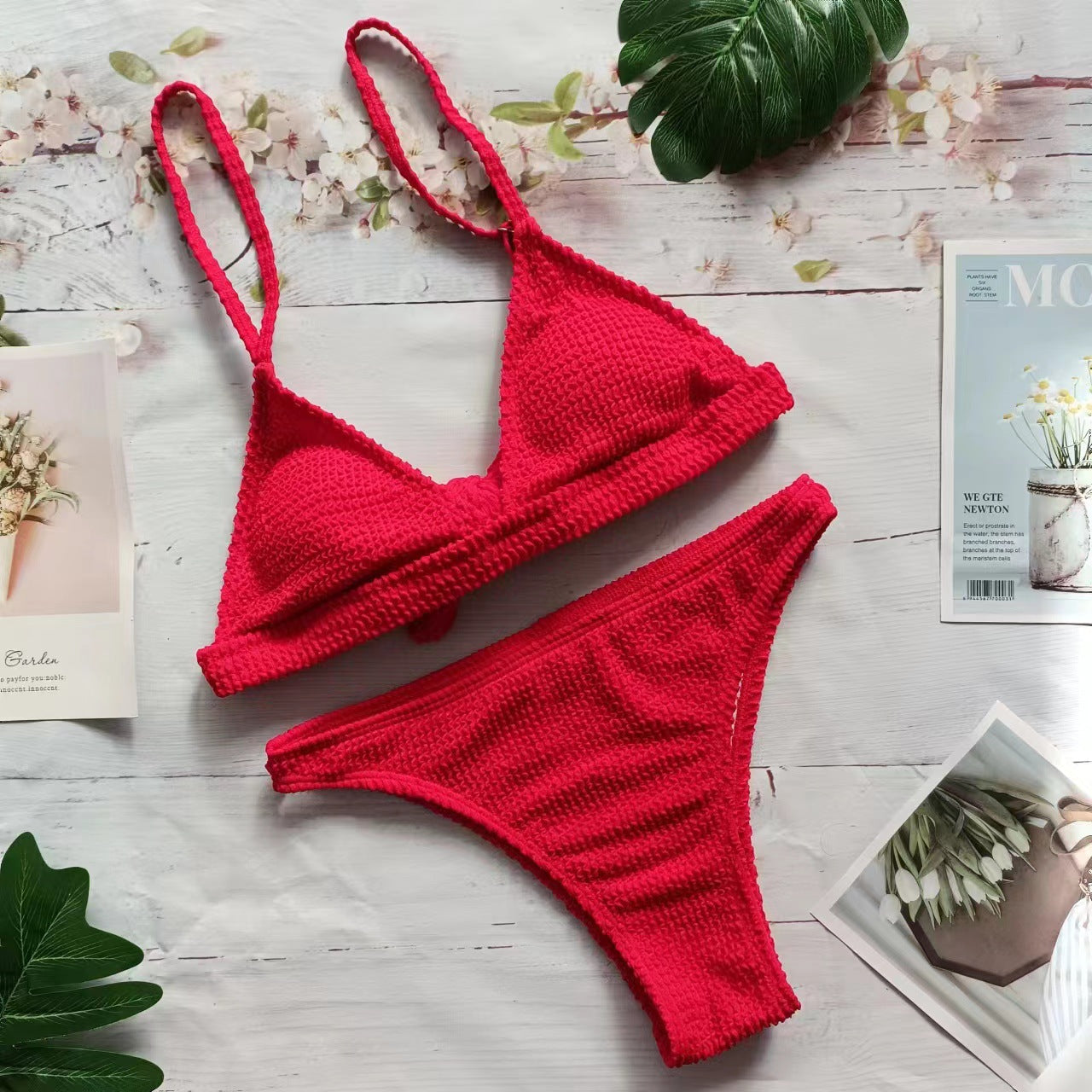 Berg-feldt Bralette de bikini pour femme à nœud texturé