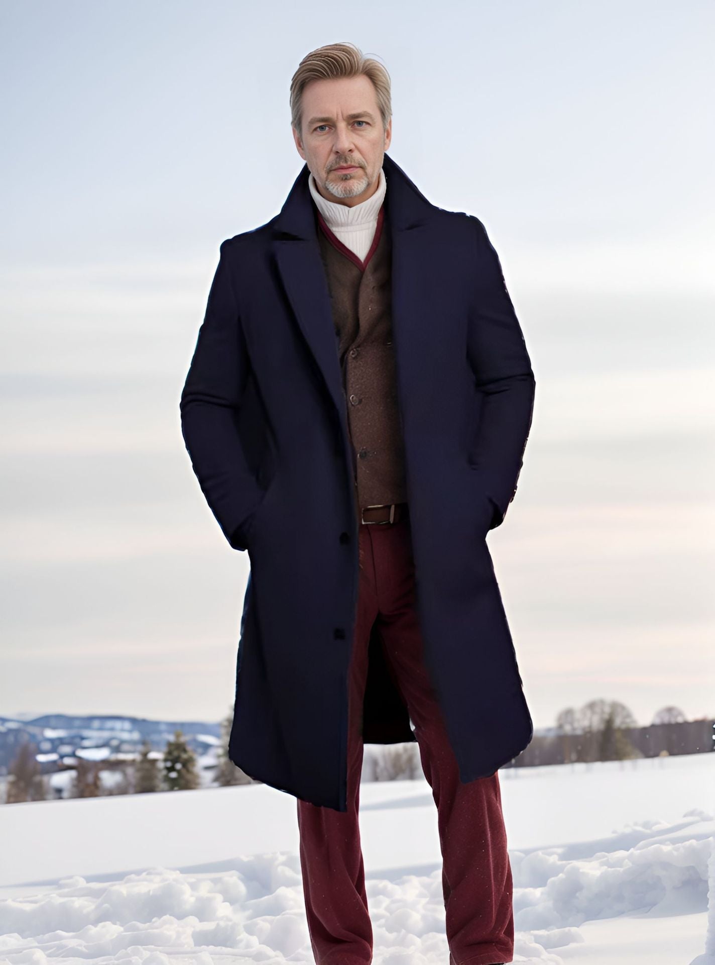 Manteau d'hiver élégant pour homme avec revers chic Berg-Feldt