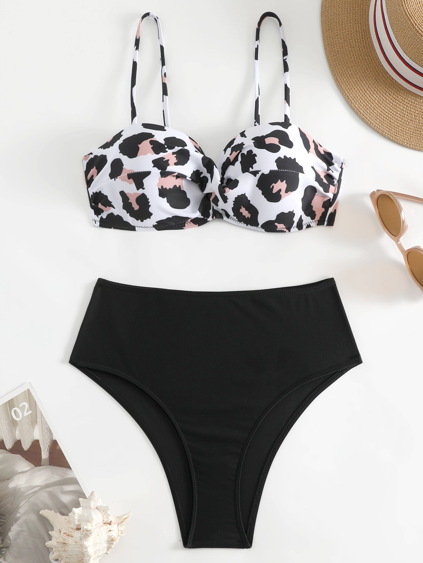 Berg-Feldt Ensemble de bikini pour femme avec imprimé léopard, sans armatures
