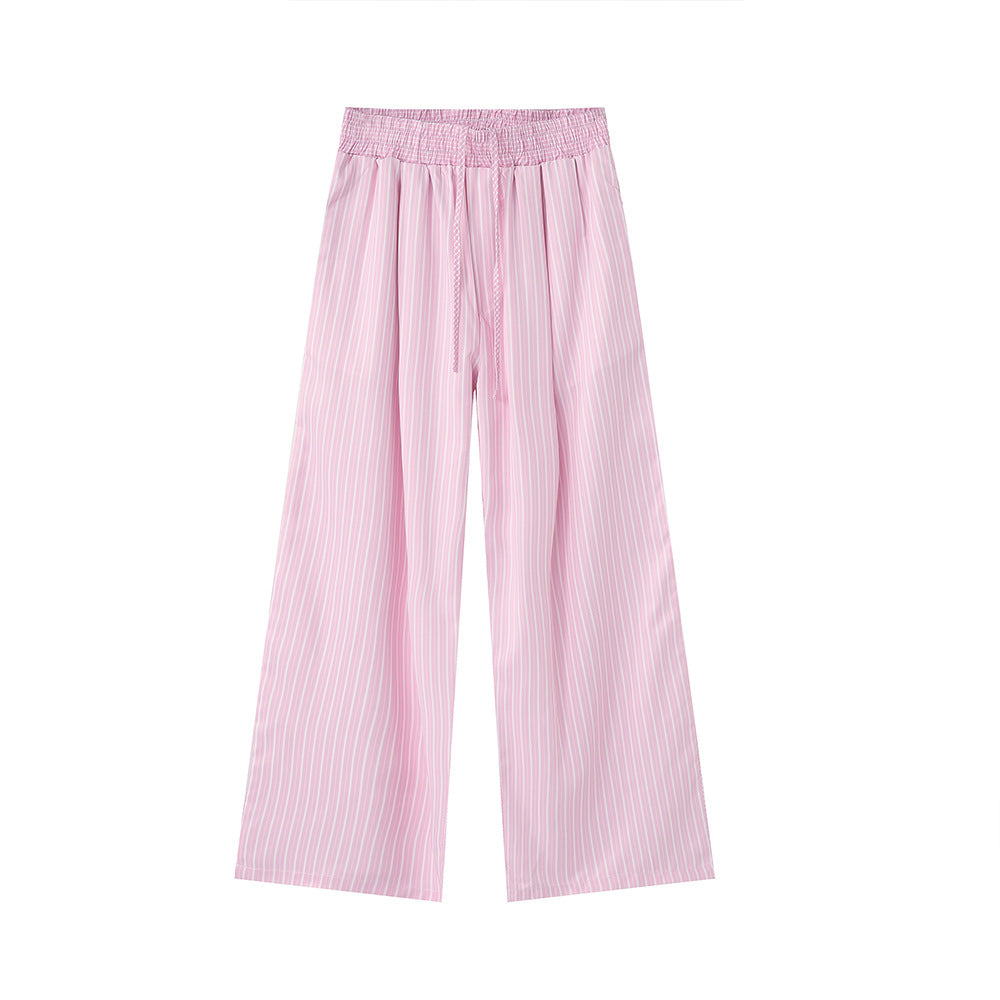 Pantalon culotte femme, taille haute élastiquée à rayures de berg-feldt
