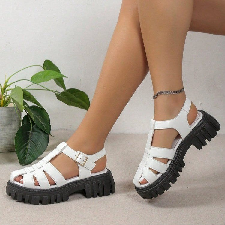Robuste Damen-Plateau-Sandalen mit modischem Riemen-Design von berg-feldt
