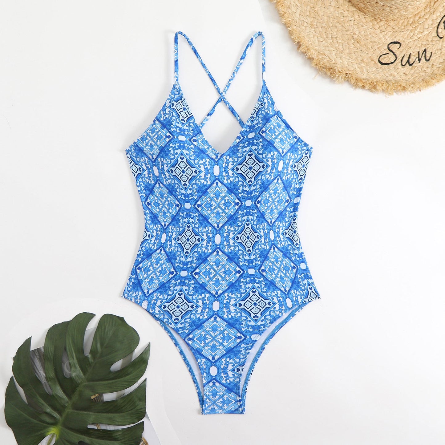 Maillot de bain femme Berg-feldt à motif floral et dos croisé