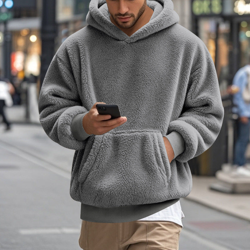 Sweat à capuche polaire oversize pour homme avec poche kangourou et coupe confortable Berg-Feldt