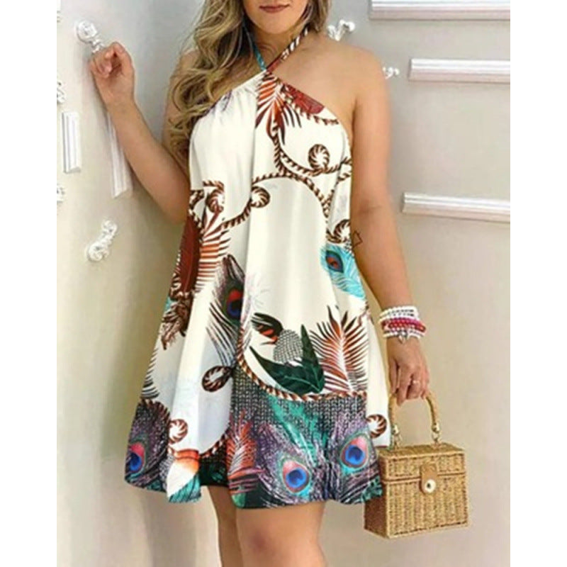 Robe décontractée à motifs floraux et licou Berg-Feldt pour femmes