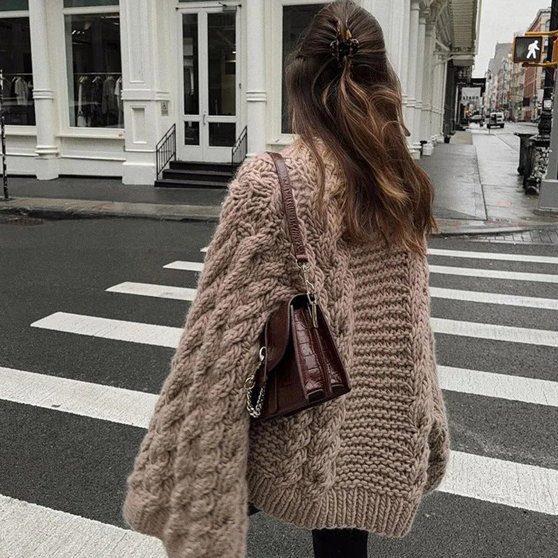 Pull en grosses mailles pour femme à manches oversize Berg-Feldt