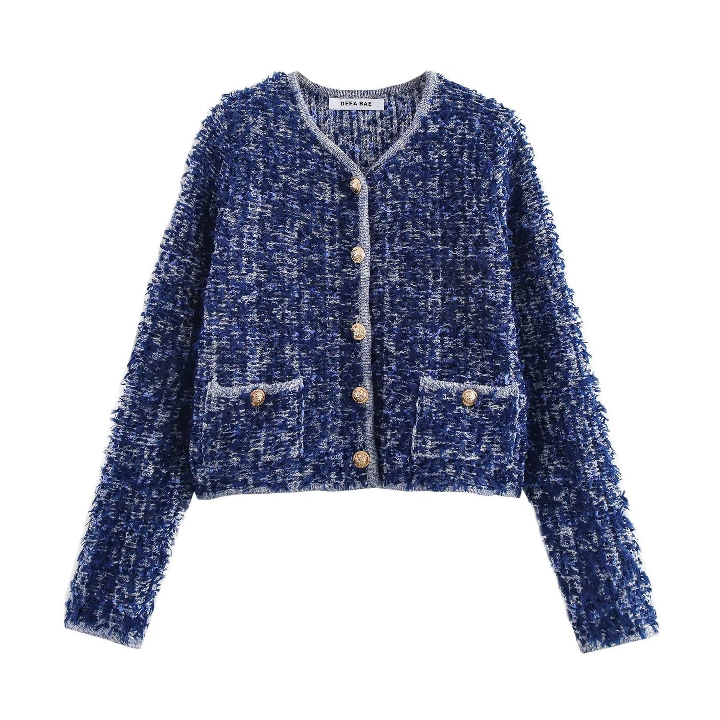 Cardigan en maille texturée pour femme avec boutons et fausses poches berg-feldt
