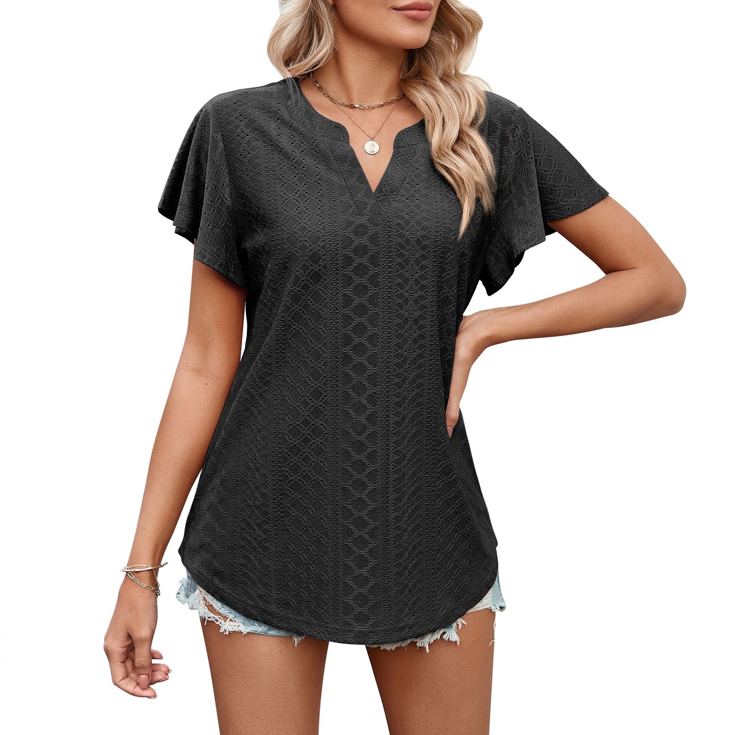 Damen Blouse aérienne avec motif perforé Berg-Feldt