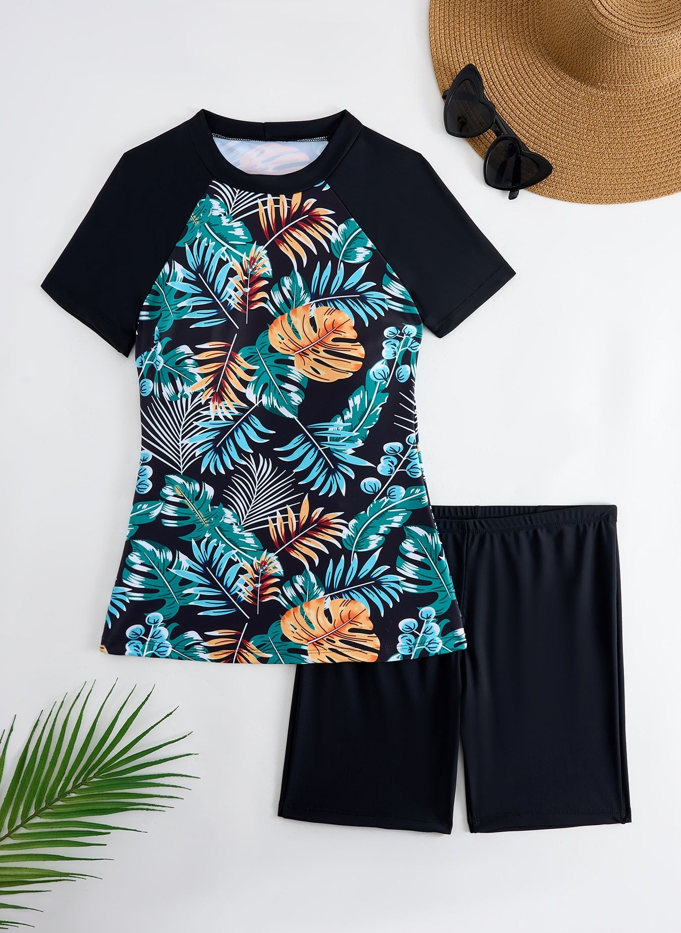 Ensemble rashguard fleuri pour femme
