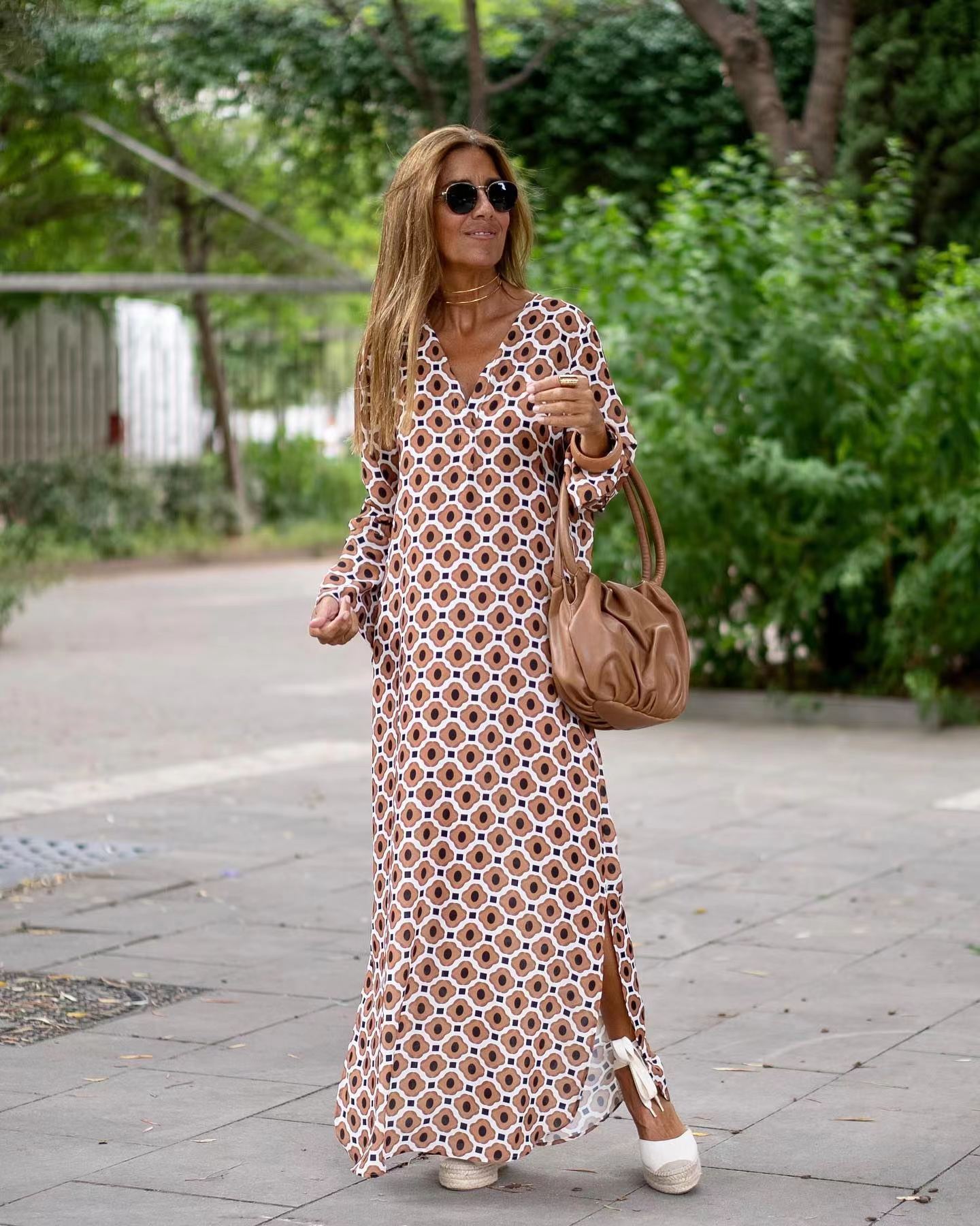 Robe longue Damen à motifs modernes Berg-Feldt