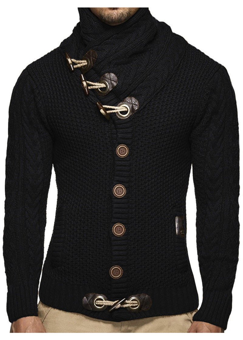 Herren Strickjacke mit asymmetrischem Kragen und einzigartigem Knopfdesign Berg-Feldt