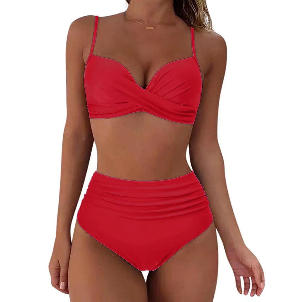 Maillot de bain deux pièces torsadé taille haute Berg-Feldt pour femme