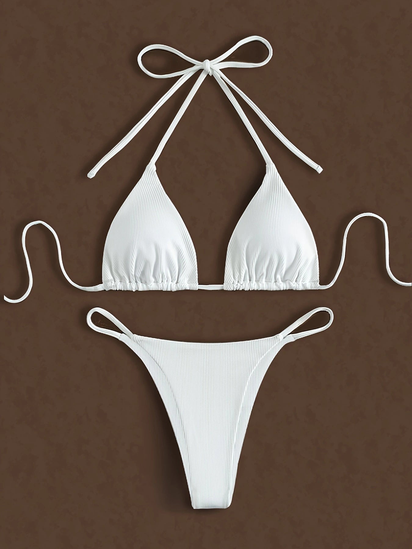 Ensemble de bikini triangle côtelé minimaliste pour femme berg-feldt