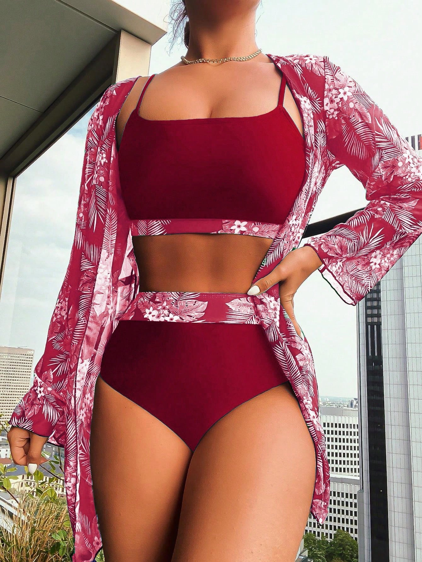 Bikiniset mit luftigem Blütenkimono von berg-feldt für Damen