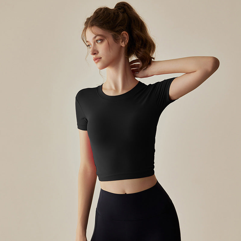 Crop top sportif pour femme, avec design cache-cœur et dos ouvert, par berg-feldt