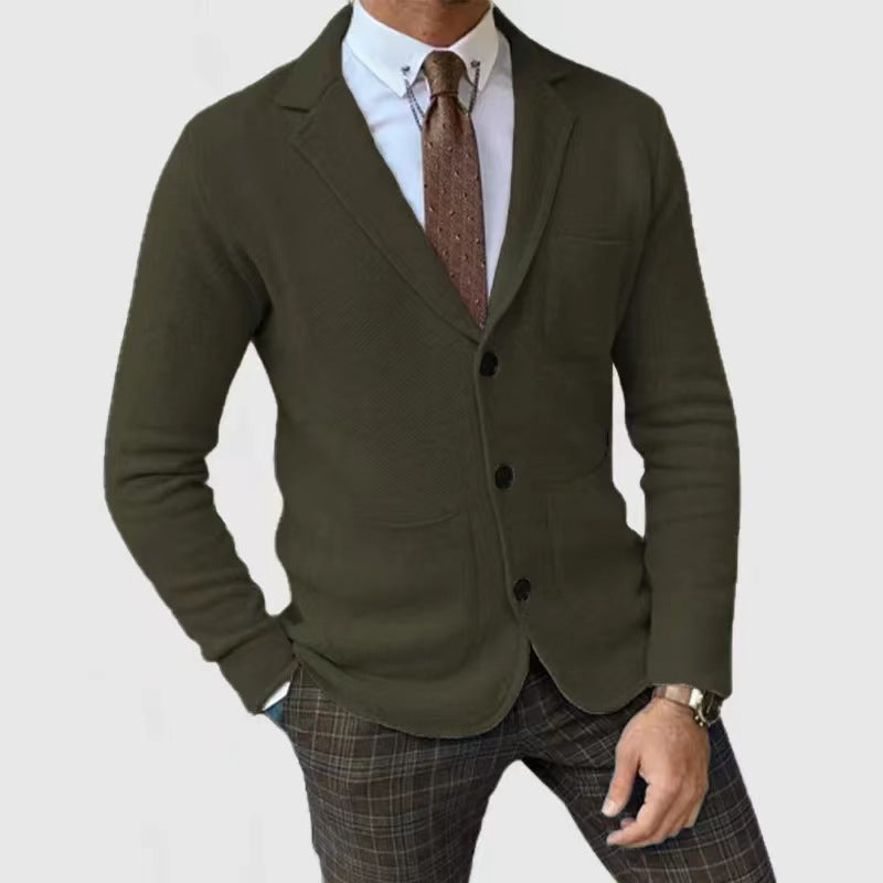 Herren Strickblazerjacke mit hohen Taschen und eleganter Knopfleiste Berg-Feldt