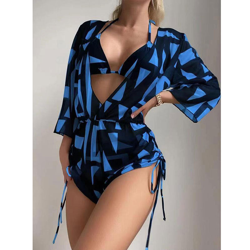 Berg-Feldt Maillot de bain femme : Ensemble portefeuille au design graphique