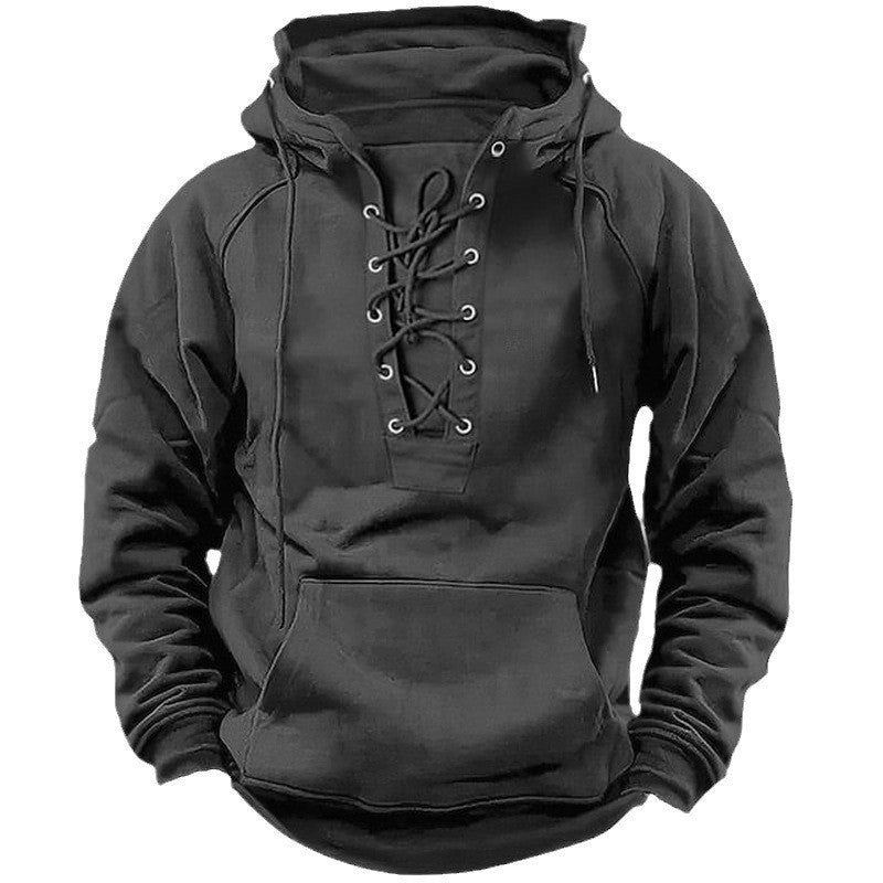 Herren Kapuzensweatshirt mit modischer Schnürung und weichem Innenfutter Berg-Feldt