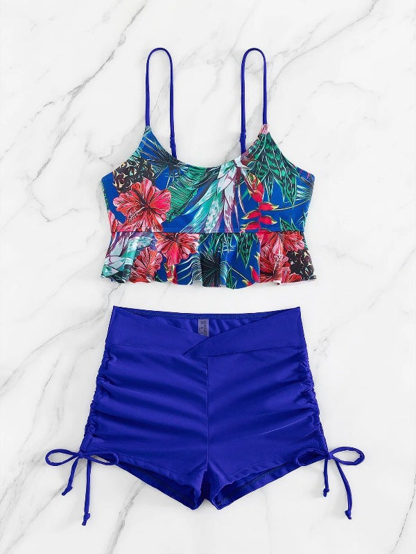 Ensemble de tankini Berg-feldt pour femme avec ourlet évasé et motif floral